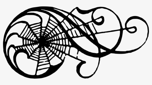 Spiderweb Scroll Clip Arts - Vintage Halloween Clip Art, HD Png Download, Free Download
