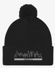 Chicago Skyline Winter Beanie Pom Pom Knit Cap - Beanie, HD Png Download, Free Download