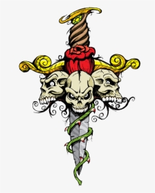 T-shirt And Illustration Skull Sword Free Transparent - Guns And Roses Imagenes Png, Png Download, Free Download