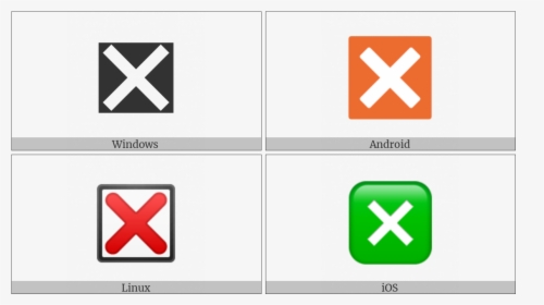 Negative Squared Cross Mark On Various Operating Systems - Cross, HD Png Download, Free Download