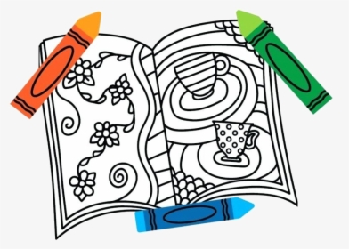 Gray Crayon X Coloring Book Cute Books And Crayons - Clip Art Coloring Book, HD Png Download, Free Download