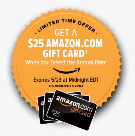 $25 Amazon Gift Card - Amazon.com, Inc., HD Png Download, Free Download