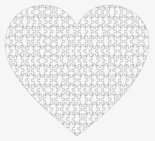Transparent Chevron Heart Clipart - Love Puzzle Heart Black And White, HD Png Download, Free Download