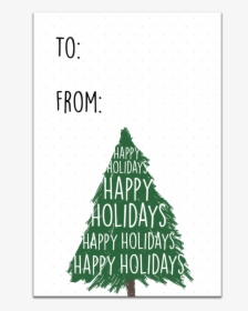 Happy Holidays Christmas Tree Gift Tags - Christmas Tree, HD Png Download, Free Download