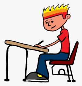 Image Of Student Desk Clipart School Boy At Desk Png - Hard Work Clip Art, Transparent Png, Free Download