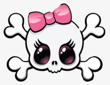 #cute #girly #girl #fun #emoji #skeleton #skull #girlyskull - Cartoon Girly Skull, HD Png Download, Free Download
