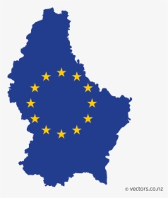 Eu Flag Vector Map Of Luxembourg, HD Png Download, Free Download