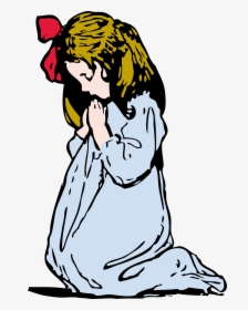 Young Girl Praying Vector Clipart Image - Girl Praying Clip Art, HD Png Download, Free Download