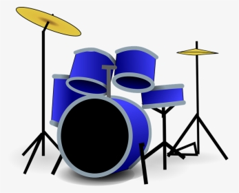 Drums, Music, Cymbal, Brass, Instruments, Blue - Drumkit Clip Art, HD Png Download, Free Download