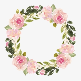 Watercolor Flower Wreath Free Matting Material - Watercolor Floral Wreath Free, HD Png Download, Free Download