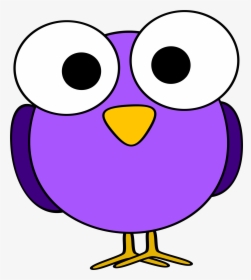 Purple Googly-eye Bird Clip Arts - Cartoon Owl Big Eyes, HD Png Download, Free Download