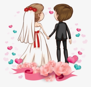 Romance Marriage Couple Love Cartoon Free Transparent - Wedding Couple Vector Png, Png Download, Free Download