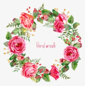 Free Watercolor Floral Wreath Png Cross Stitch Christmas, Transparent Png, Free Download
