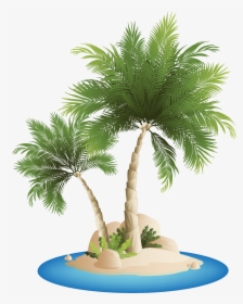 Palm Islands Clip Art Island Coconut Coco - Beach Coconut Tree Png, Transparent Png, Free Download
