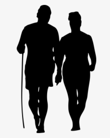 Standing,human Behavior,recreation - Couple Walking Silhouette Png, Transparent Png, Free Download
