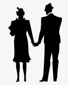 Art,illustration,black And White,formal Wear,holding - Husband And Wife Transparent, HD Png Download, Free Download