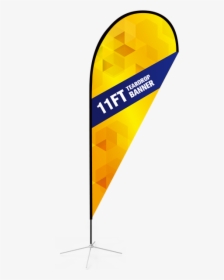 11ft Teardrop Flag With Cross Base & Water Bag - Tear Drop Flag 7 Ft, HD Png Download, Free Download