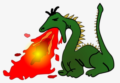 Artwork,dragon,fictional Character - Cartoon Dragon Breathing Fire, HD Png Download, Free Download