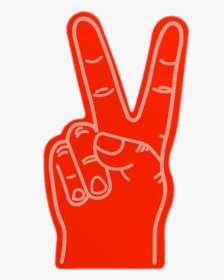 Red Foam Hand Peace - Transparent Peace Sign Hand Png, Png Download, Free Download
