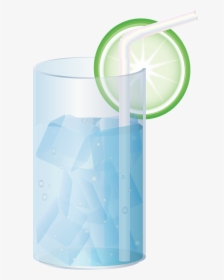 Graphic, Soda Water, Water, Drink, Glass, Lime, Straw - Graphic Design, HD Png Download, Free Download