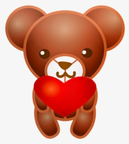 Bear With Heart Png - Teddy Bear, Transparent Png, Free Download