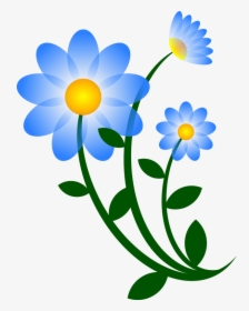 Free Blue Flower Download - Flowers Clip Art, HD Png Download, Free Download
