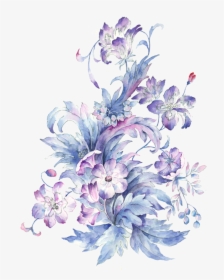 Flower Watercolor Small Fresh Painting Drawing Hand-painted - Purple Floral Watercolor Background Free, HD Png Download, Free Download