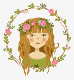 Transparent Small Flower Clipart - Flower Crown Girl Png, Png Download, Free Download