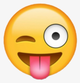 #crazy #face #cute #emoji ^^ - Tongue Out Emoji, HD Png Download, Free Download
