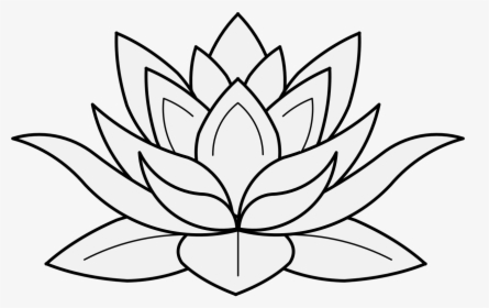 Lotus Flower Black And White, HD Png Download, Free Download