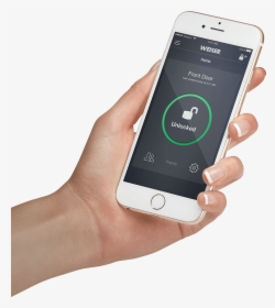 Woman"s Hand Holding A Smart Phone With The Screen - Homekit Smart Lock, HD Png Download, Free Download