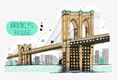 Brooklyn Bridge New York Cartoon, HD Png Download, Free Download