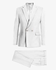 White Double Breasted Linen Suit - White Fitted Double Breasted Suit, HD Png Download, Free Download