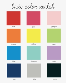 Basic Color Swatch - Basic Colour Names List, HD Png Download, Free Download