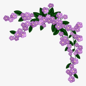 Photo Free, Eq - Flower Corner Border Purple Png, Transparent Png, Free Download