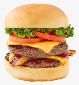 Broadway Burger With Bacon, Lettuce And Tomato - Cheeseburger, HD Png Download, Free Download