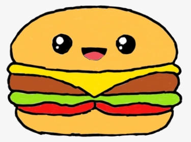 hamburger #hamburguesa #hamburguesas #comida #food - Dibujos De Hamburguesas  Kawaii, HD Png Download - kindpng
