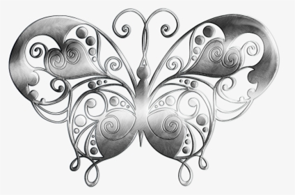 Butterfly, Metal, Silver, Texture, Graphic, Decorative - Silver Butterfly Png, Transparent Png, Free Download