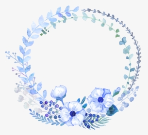 Clip Art Floral Azul Png - Blue Flower Wreath Png, Transparent Png, Free Download