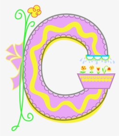 Monogram Of The Letter G With Flowers - Circle, HD Png Download, Free Download