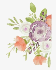 Cornerdesign Lovewatercolors Flowers Flores - Garden Roses, HD Png Download, Free Download
