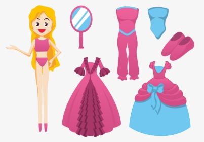 Barbie Doll Dress Clip Art - Barbie Dress Clipart, HD Png Download, Free Download