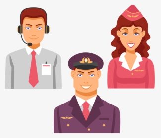 Transparent Flight Attendant Serving Clipart - Male Flight Attendant Png, Png Download, Free Download