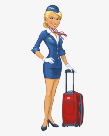 Air Hostess Clipart Png , Transparent Cartoons - Cartoon Clipart Flight Attendant, Png Download, Free Download