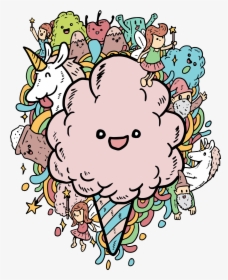 Organic Vegan Cotton Candy - Cotton Candy Doodle, HD Png Download, Free Download
