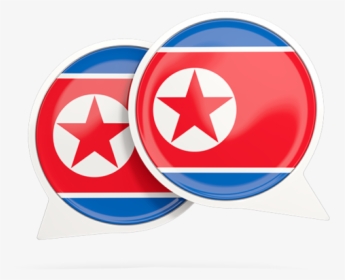 Round Chat Icon - North Korea Flag Icon Circle, HD Png Download, Free Download