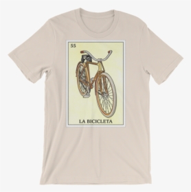Mexican Loteria Bicycle Card T-shirt  cream - Lover T Shirt For Girls, HD Png Download, Free Download