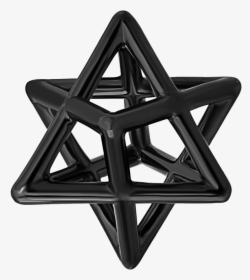 Star Of David Merkaba Body Black Platinum Pendant Necklace - Triangle, HD Png Download, Free Download