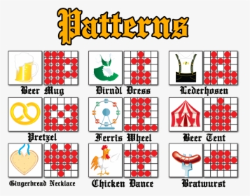 Crazy Oktoberfest Patterns - Fun Bingo Patterns, HD Png Download, Free Download