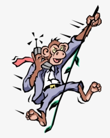 Vector Illustration Of Primate Monkey Businessman Swings, HD Png Download, Free Download